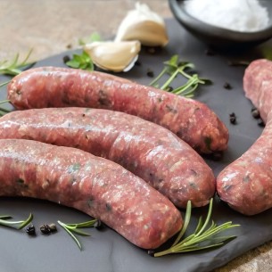 Salchichas frescas de cerdo de producción ecológica