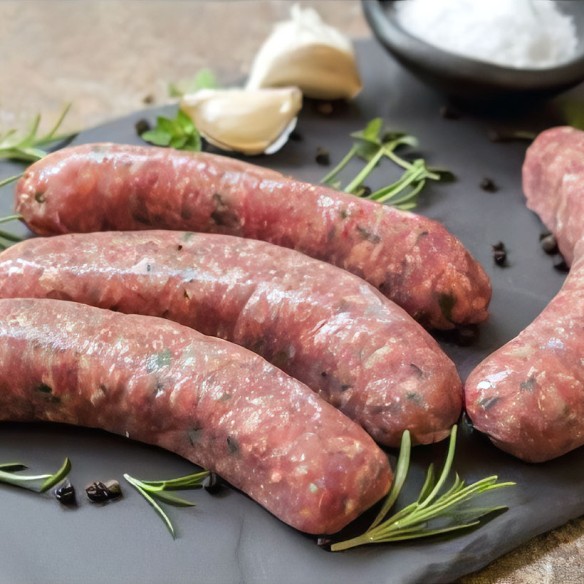 Salchichas frescas de cerdo de producción ecológica