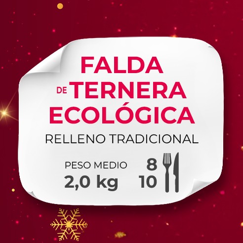 Falda de ternera ecológica relleno tradicional asada a fuego lento