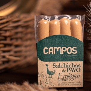 Salchicha frankfurt de pavo producción ecológica