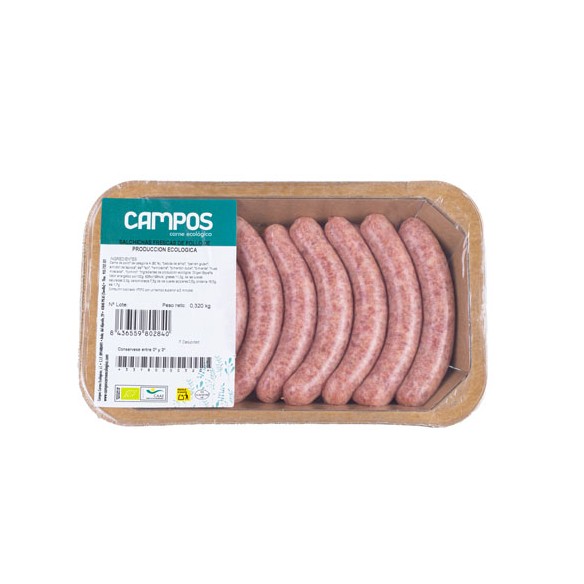Salchichas frescas de pollo de producción ecológica