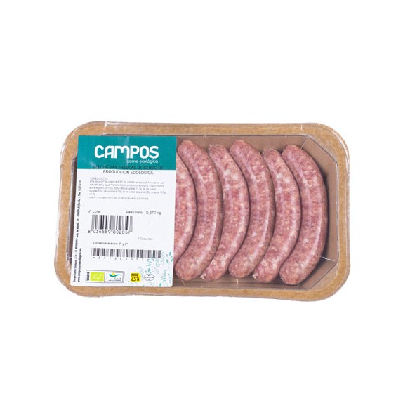 Salchichas frescas de cerdo de producción ecológica