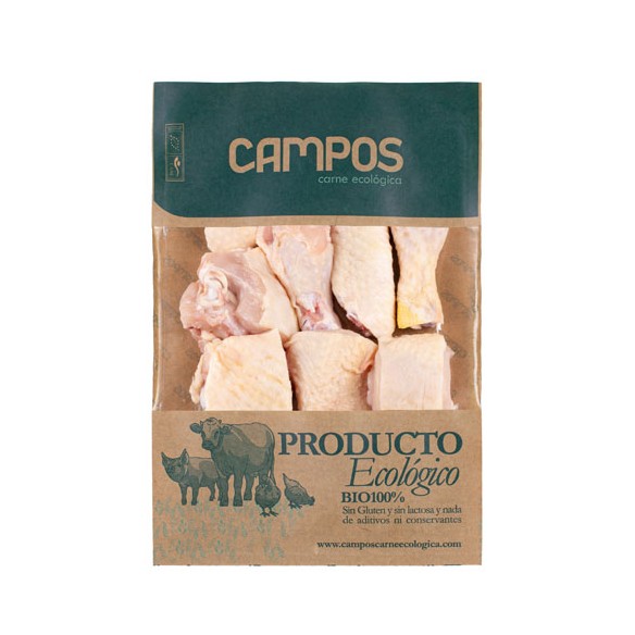 Pollo troceado de producción ecológica