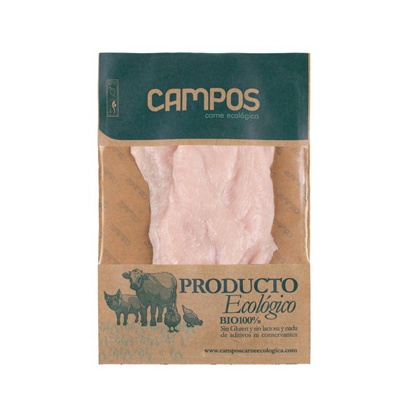 Pechuga fileteada de pollo producción ecológica