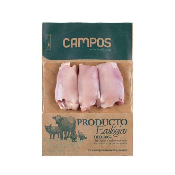 Contramuslo de pollo producción ecológica sin h/p