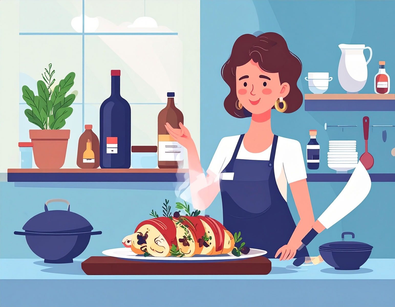 Suprema de pollo rellena de setas silvestres y foie, envuelta en panceta ecológica